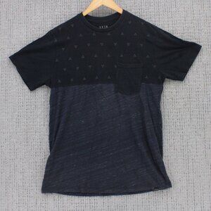 Krew Shirt Mens XL Black Short Sleeve Casual Geometric Pattern Crewneck